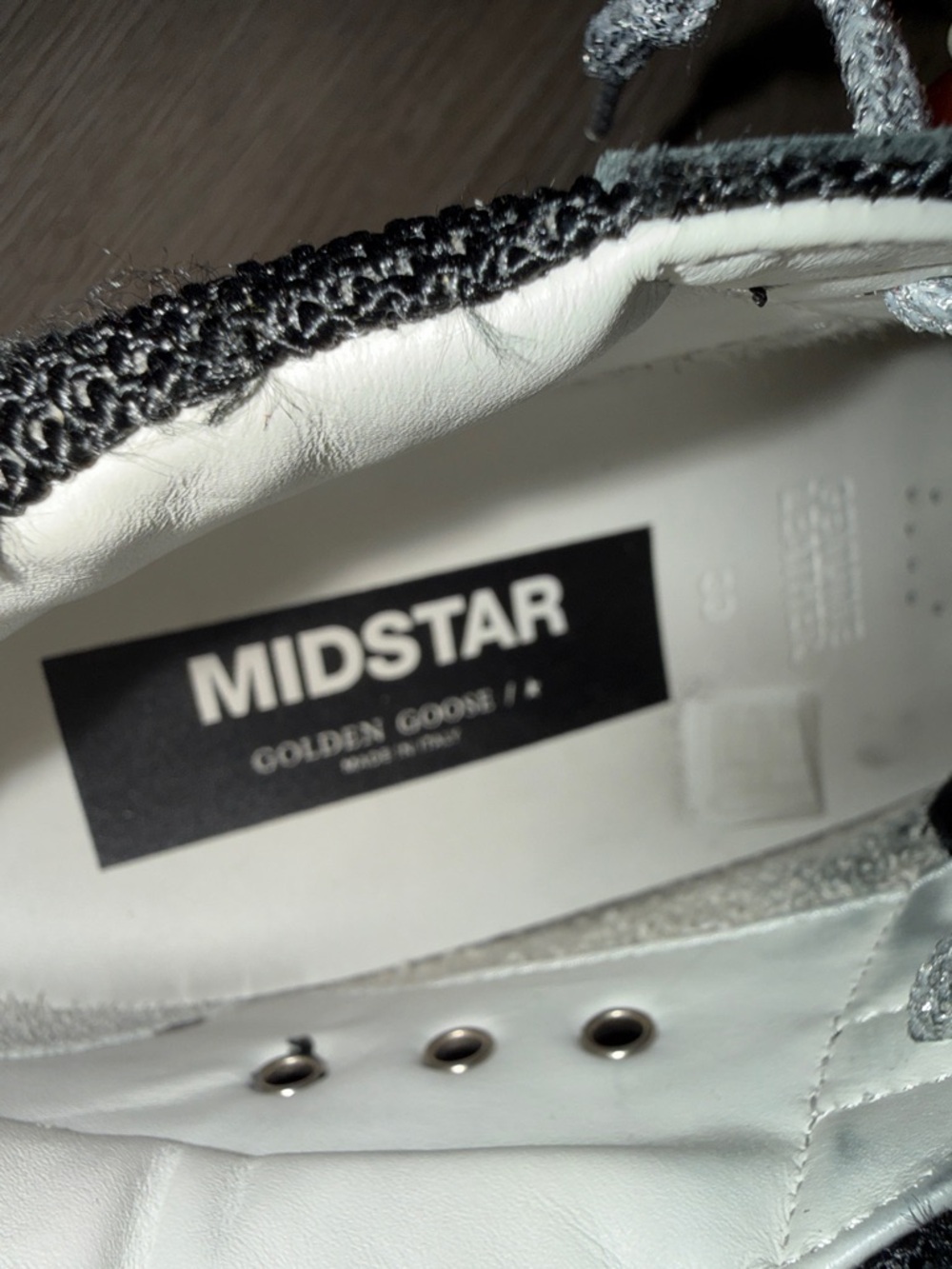 GOLDEN GOOSE distressed suede mid high animal print sneaker with metallic laces - Picture 6 of 10
